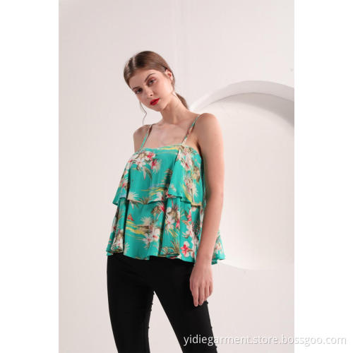 Women's Tiered Floral Print Top